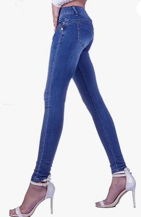 Women's Straight Cut Hip Jeans – Low Waist Blue