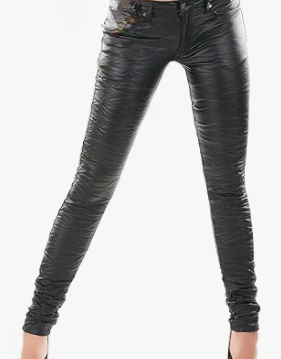 Women’s Bootcut Faux Leather Wet-Look Trousers – Ultra-Low Waist, Flared & Irresistible